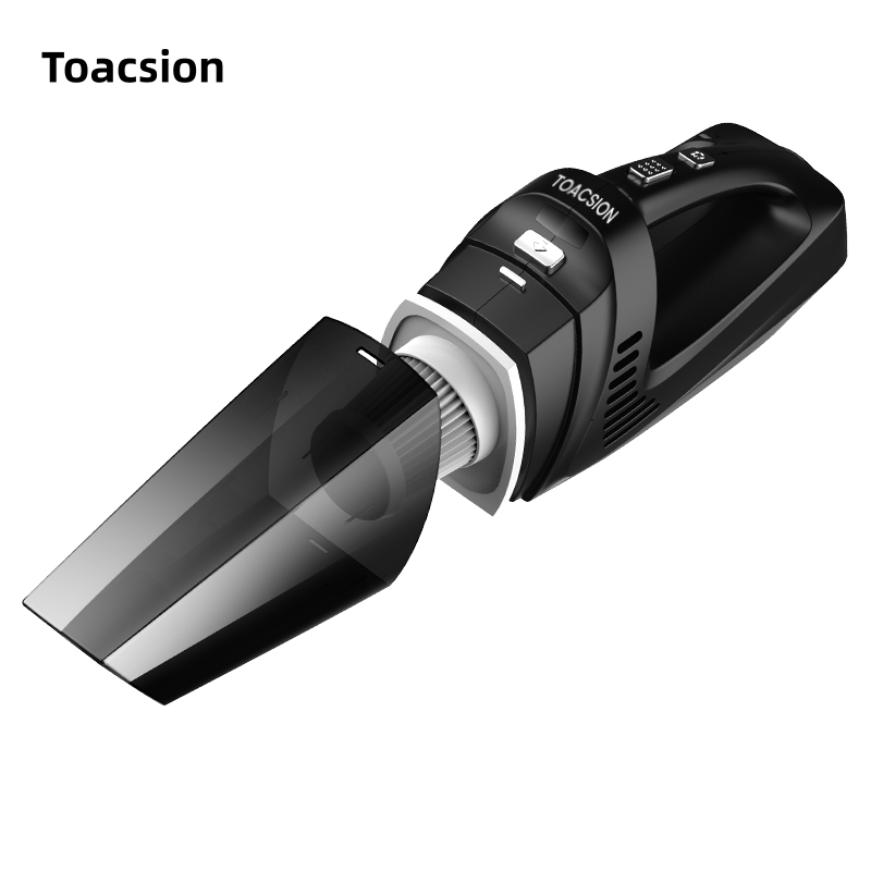 Toacsion Handheld Vacuum, Cordless, Black, 1.35 pounds, 60 minutes runtime, 0.6 liters capacity, 78 decibels noise level, 1.61 horsepower, Plastic Body, Handheld